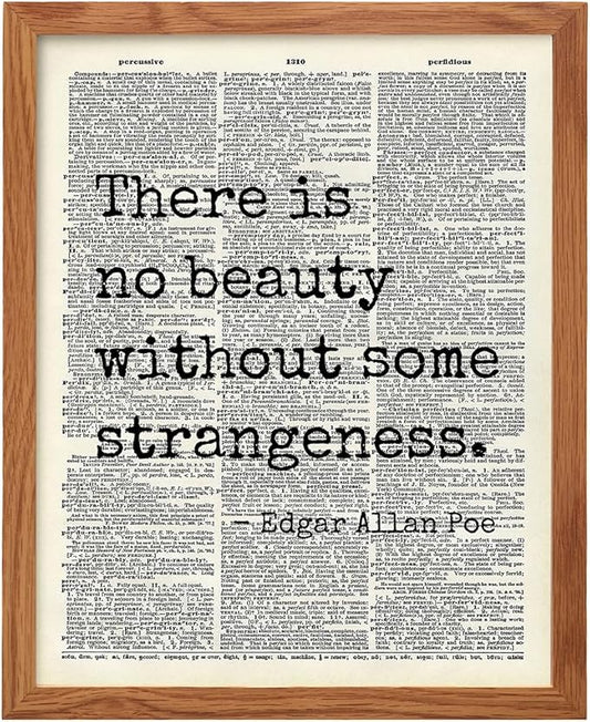 Edgar Allan Poe Quote 8x10 Dictionary Art Wall Decor Picture FRAMED - Upcycled Vintage Retro Decoration for Home, Office, Apartment, Living Room, Bedroom, Bathroom - Gift for Poetry Fans