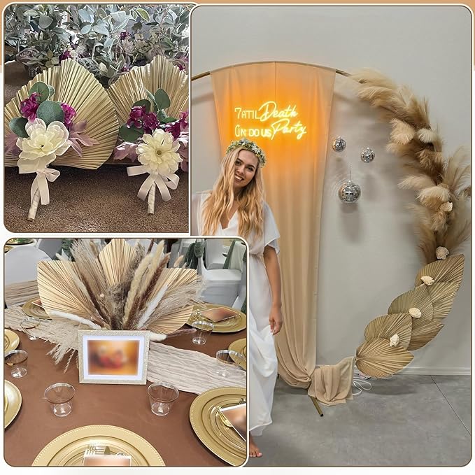 202 Pcs Boho Dried Pampas Grass Decor Bulk, Large Dried Palm Spears Bunny Tails Pampas Reed Grass Dried Palm Leaves Dried Flower Bouquet Boho Centerpieces for Wedding Home Tables Decor