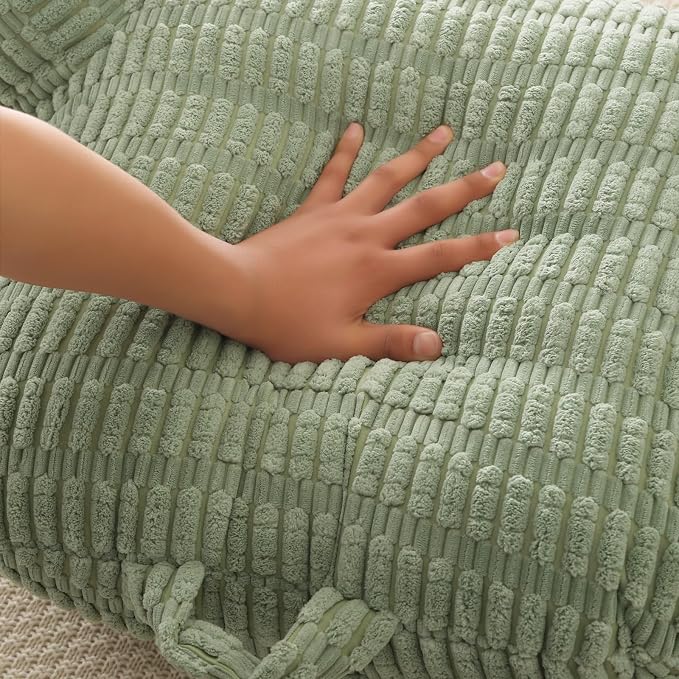 Large Reading Pillow for Sitting Up with Arms,Green Corduroy | Back Pillow for Adults Backrest,19" Sitting Pillow Supports Reading,Gaming & Relaxing in Bed,Couch,Floor