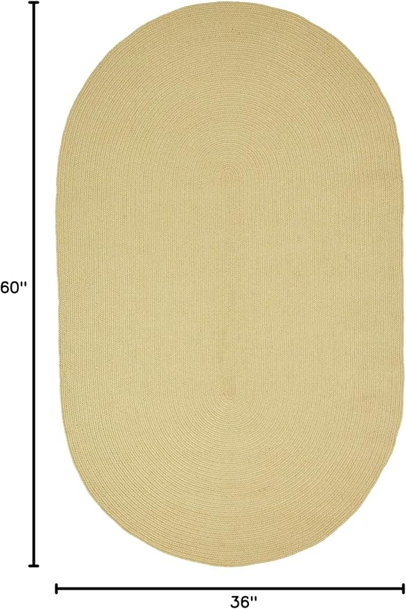 Superior Indoor/Outdoor Area Rug, Reversible Braided Floor Decor for Living Room, Kitchen, Patio, Front Porch, Modern Boho Farmhouse Rugs, Hardwood, Bedroom Accessories, 3' x 5', Cream
