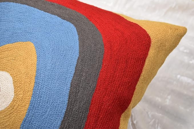 Kandinsky Modern Pillow Cover - Ruby Abstract Pillowcase Farmhouse Chair Contemporary Cushion Outdoor Pillowsham Mid Century Handmade Wool Size 18x18