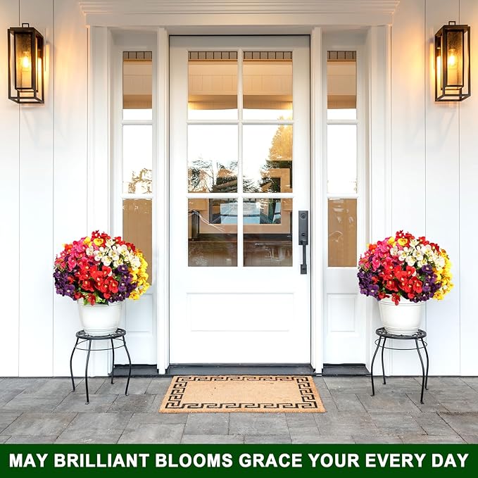 trytuny 20 Pcs Artificial Flowers for Outdoor, UV Resistant Realistic Pansies Fake Flowers for Indoor and Outdoor Garden, Porch, Patio, Window Box Decor All Year Round