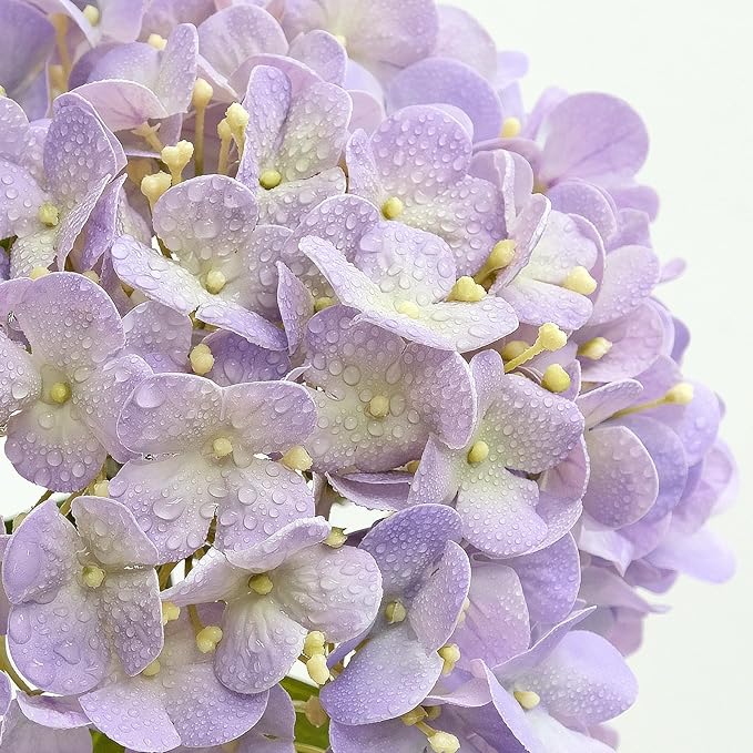 ZYTUYO 20inch 4PCS LilacLight Purple Hydrangea Artificial Flowers Lilac Real Touch Fake Hydrangeas with Long Stem for Indoor Outdoor Porch Living Room Home Decor Party Wedding Xmas Table Centerpieces