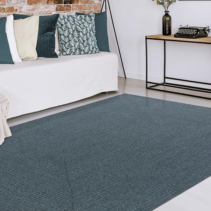 Superior Indoor/ Outdoor Large Area Rug, Reversible Braided Home Floor Decor for Living Room, Kitchen, Entryway, Patio, Front Porch, Deck, Modern, Boho, Farmhouse Style, 5' x 8', Lagoon Breeze