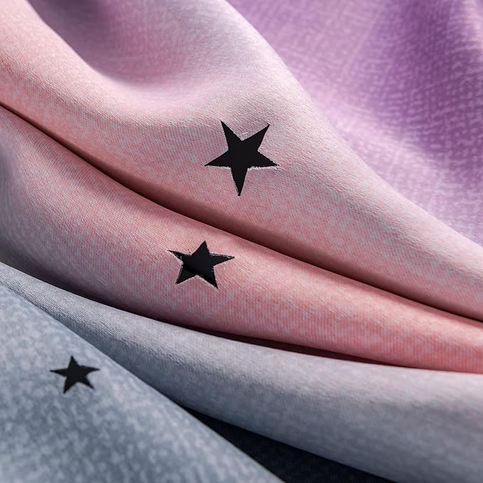XiDi Blackout Curtains for Girls Bedroom, 63 inches Length 2 Panels Set Kids Room Decro Unicorn Princess Theme Home Decor Grey/Pink/Purple, W34 X L63 2 Panels