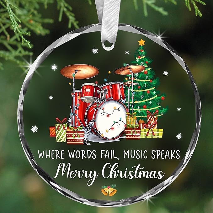 Drummer Ornament – Drum Christmas Ornament, Drummer Ornaments for Christmas Tree, Musical Christmas Ornaments, Percussion Christmas Ornament, Drummer Gift, Gifts for Drummers