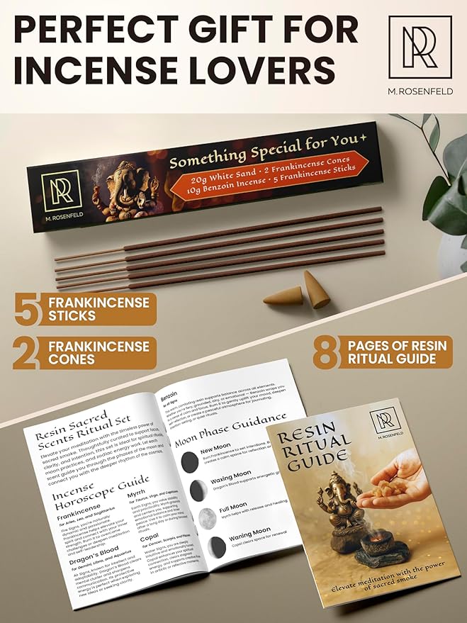 Premium Resin Incense Set - Aromatic Tree Gum Sap - Includes Frankincense, Myrrh, Dragon Blood, & Copal - Natural & Pure Aromatics for Spiritual, Meditation & Home Fragrance - 4 x 40g