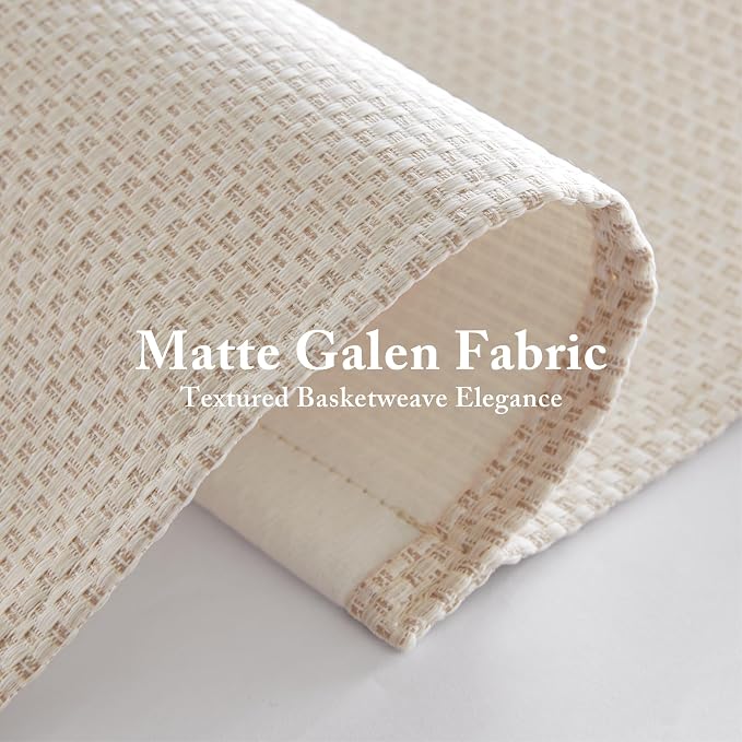 Madison Park Galen Matte Linen Cordless Roman Shades - Fabric Privacy Single Panel Darkening, Energy Efficient, Thermal Insulated Window Blind Treatment, for Home, Living Room Decor, 31" W x 64" H