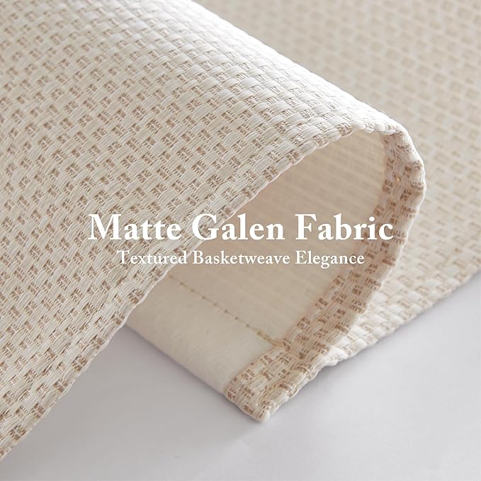 Madison Park Galen Matte Linen Cordless Roman Shades - Fabric Privacy Single Panel Darkening, Energy Efficient, Thermal Insulated Window Blind Treatment, for Home, Living Room Decor, 34" W x 64" H