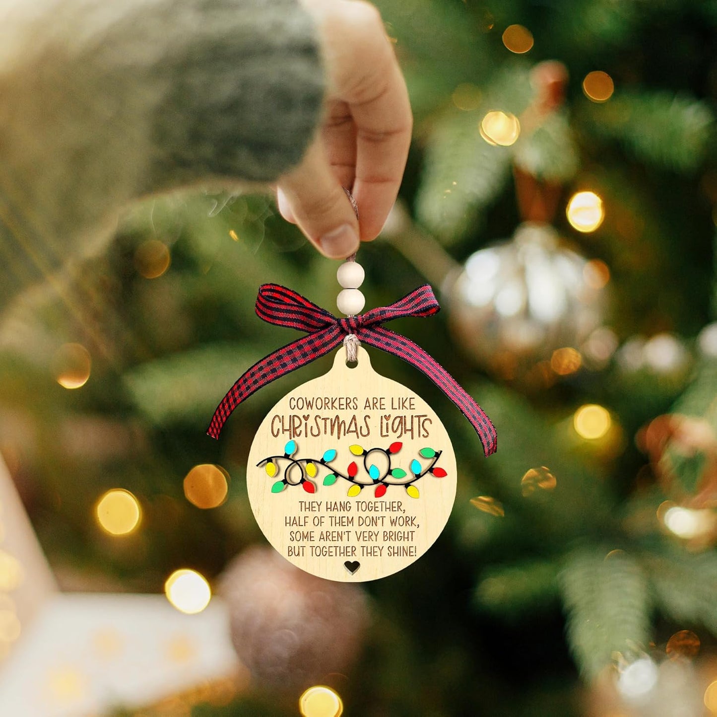 Coworker Gifts - Gifts for Coworker, Coworkers Gift for Women - Coworkers Christmas Ornaments 2024 - Wood Ornament