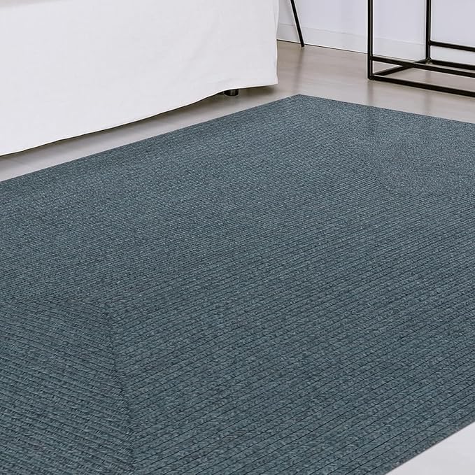 Superior Indoor Outdoor Area Rug, Handwoven Reversible Braided Home Decor for Living Room, Kitchen, Entryway, Patio, Front Porch, Deck, Modern, Boho, Farmhouse Style, 6' x 9', Lagoon Breeze