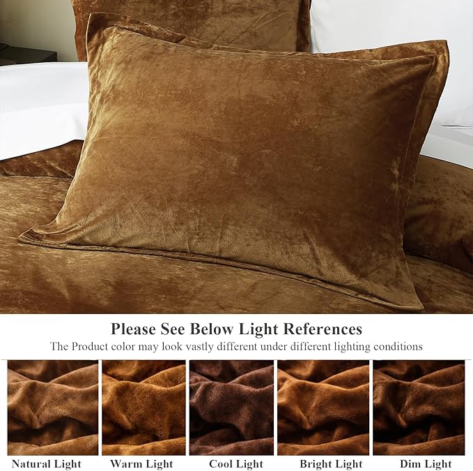 Ivellow Crushed Velvet Comforter Set King Lightweight Comforter 5pcs Ultra Soft Breathable Bedding Set Luxury Cozy Flannel Comforter King Size (1 Comforter,2 Pillow Shams, 2 Euro Shams)