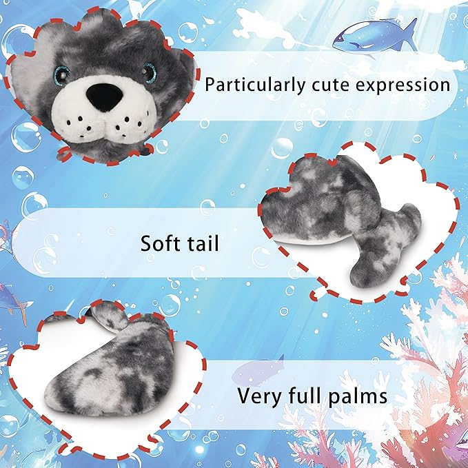 Niuniu Daddy 23" | 3.3 Pound Weighted Seal Plush for Kids Adults, Fat Large Seal Weighted Stuffed Animals, Chubby Body Pillow Plush Animal Toys for Sleeping for Presents Birthday Christmas Holiday