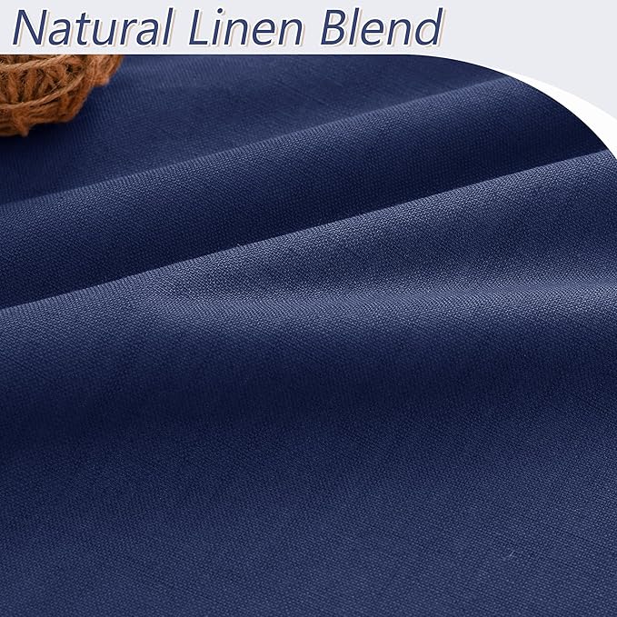 Guken 100% Blackout Curtains 102 Inch Length 2 Panels Set for Living Room Bedroom Back Tab Thermal Insulated Black Out Linen Drapes Room Darkening Window Curtains 102 Inches Long,Classic Blue