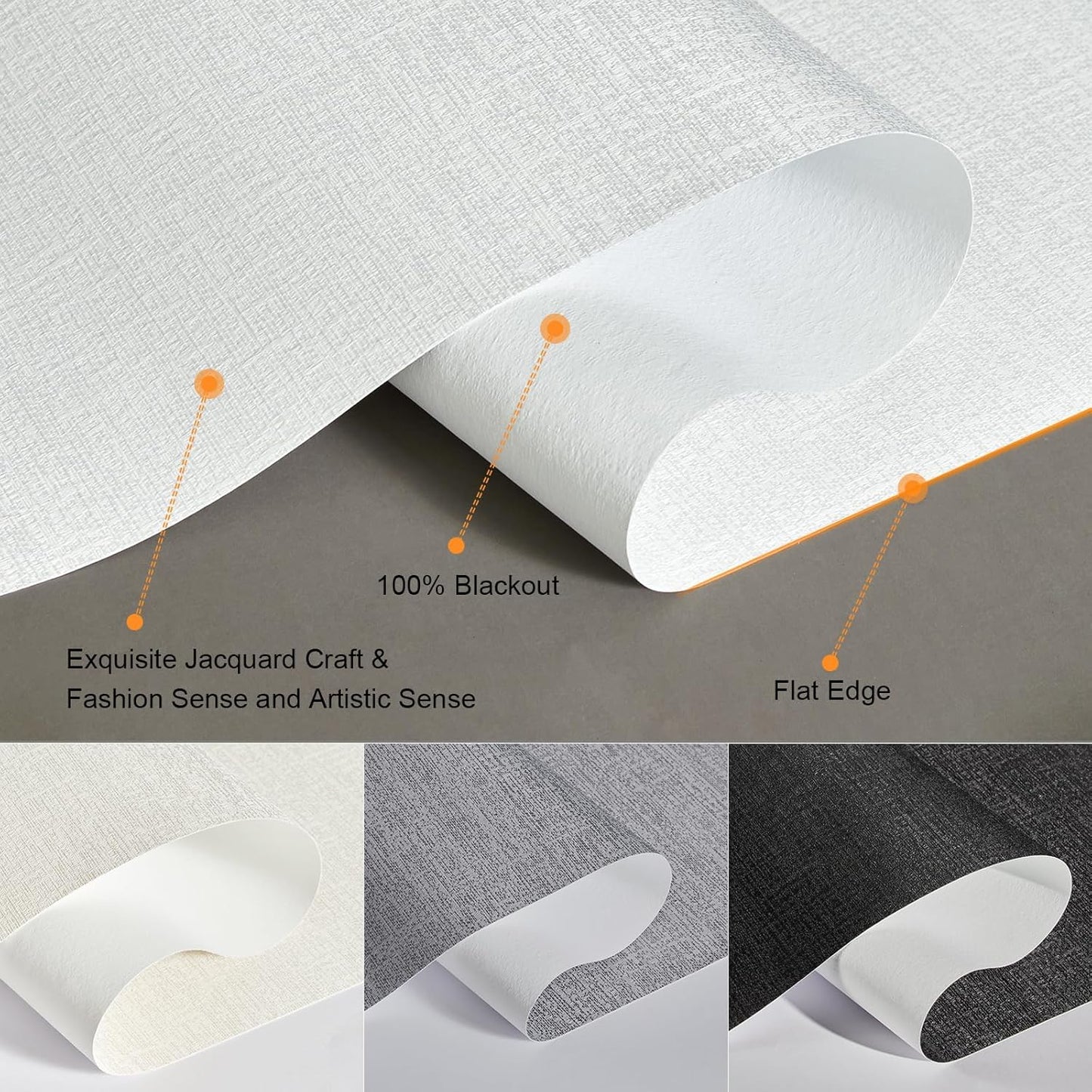 Persilux Blackout Roller Shades & Blinds Windows Shades Free-Stop Blackout Blinds with Jacquard Fabric,Cordless Blinds Pull Down Shades for Home, Easy to Install for Door/Office, White(29.5"W x 48"H)