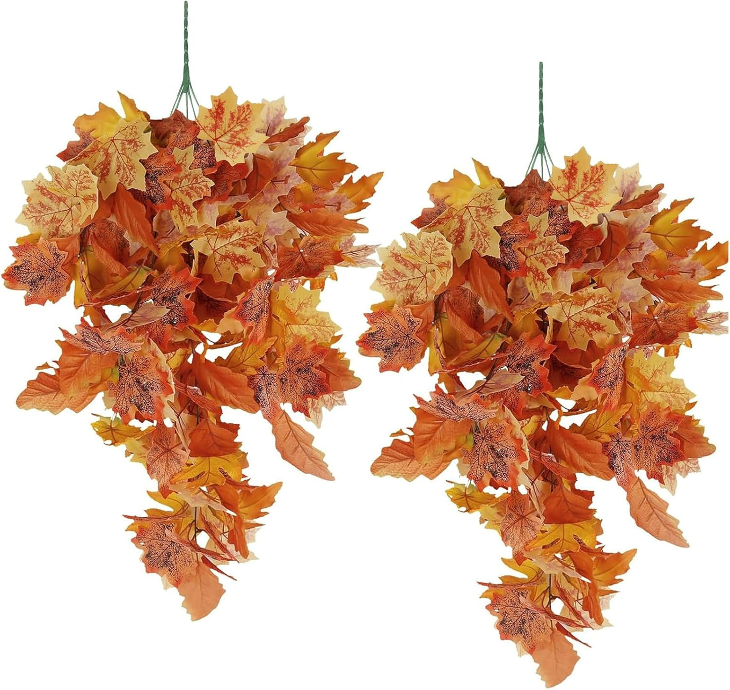 RECUTMS Fall Leaves Fall Decorations for Home Clearance Fall Decor Leaf Fall Decorations Fall Decorations for Home Thanksgiving Decorations Hanging Plants Indoor Artificial Wall Decor(Orange)
