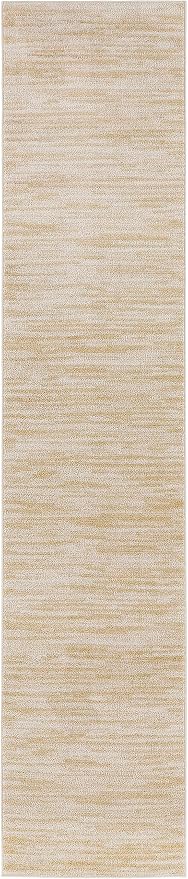 Nourison Home Nourison Essentials Ivory Gold 2'2" x 10' Area Rug - Easy Clean, Non Shedding, Bed Room, Living Room, Dining Room, Kitchen (10' Runner)