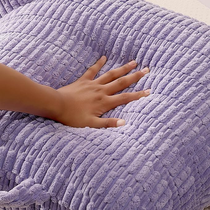 Reading Pillow for Sitting in Bed with Arm,Purple Corduroy,M | Sitting Pillow for Teens Back Support,17" Backrest Pillow Supports Reading,Gaming & Relaxing in Bed,Couch,or Floor