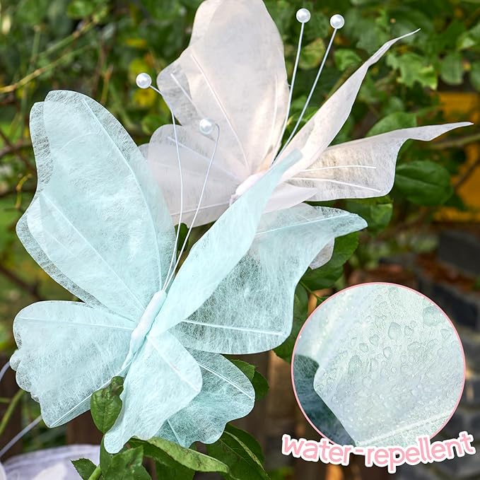 3D Hanging Butterfly Decorations, Butterfly Birthday Party Decorations, 6 Pcs Water-Repellent Paper Butterfly Hanging Decorations for Girls, Women, Flower Garden Party Décor