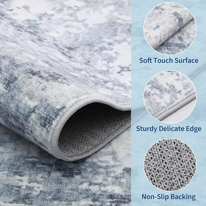 GarveeHome Large Area Rugs 10x14 for Living Room, Abstract Washable Rug Modern Non Slip Floor Mat Carpet Indoor Thin Accent Rug for Bedroom Dining Room Playroom Nursery Home Decor
