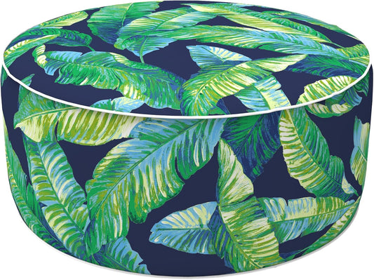 LVTXIII Inflatable Stool Ottoman Footrest with Handle, All Weather Foot Rest, Indoor or Outdoor Use for Home Patio Garden and Camping, D21 x H9, Hanalei Lagoon