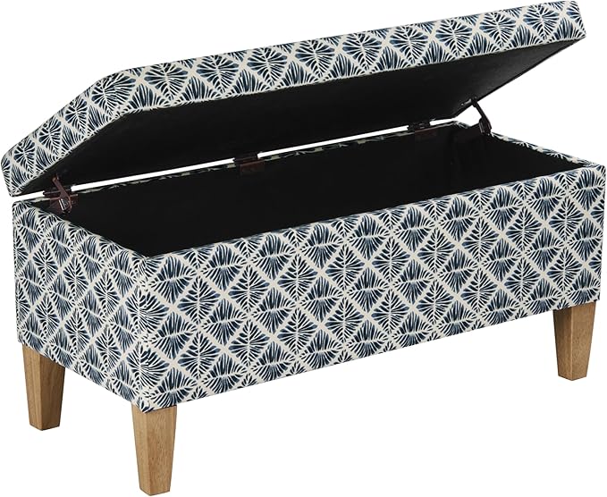 HomePop 36" Decorative Storage Bench - Blue Geometric Pattern