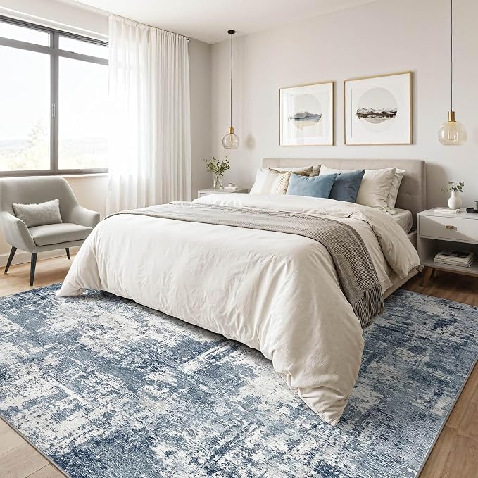 12x15 Area Rug Living Room: Washable Large Abstract Soft Rug Stain Resistant Indoor Non-Slip Carpet for Men Modern Home Enthusiasts Aged 25-45 - High Traffic Areas - Bedroom Office Playroom