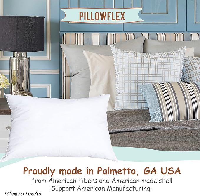 Pillowflex Synthetic Down Pillow Insert - 14x18 Down Alternative Pillow, Ultra Soft, Small Rectangle, Lumbar, Travel, Neck, Sleeping Pillow - 1 Decorative Pillow Form