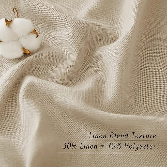 NICETOWN Linen 78 inch Curtains for Kitchen Window, Grommet Thick Flax Linen Angora Small Window Treatments Privacy Assured with Light Filtering for Cafe/Kids Room, W68 x L78, 2 Panels