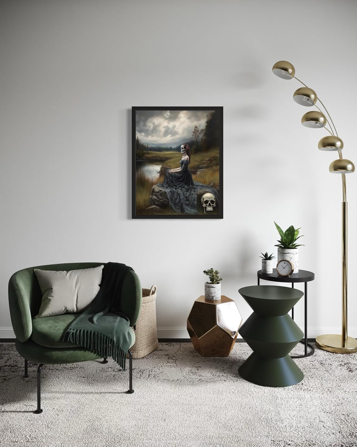 Widow Ghost Poster Art Print, Halloween Scary Vintage Wall Art Academia Spooky Painting Decoration for Horror Prints, Gothic Posters Bedroom Decor 89 (Widow Ghost, 11 x 14 inches, Black Frame)