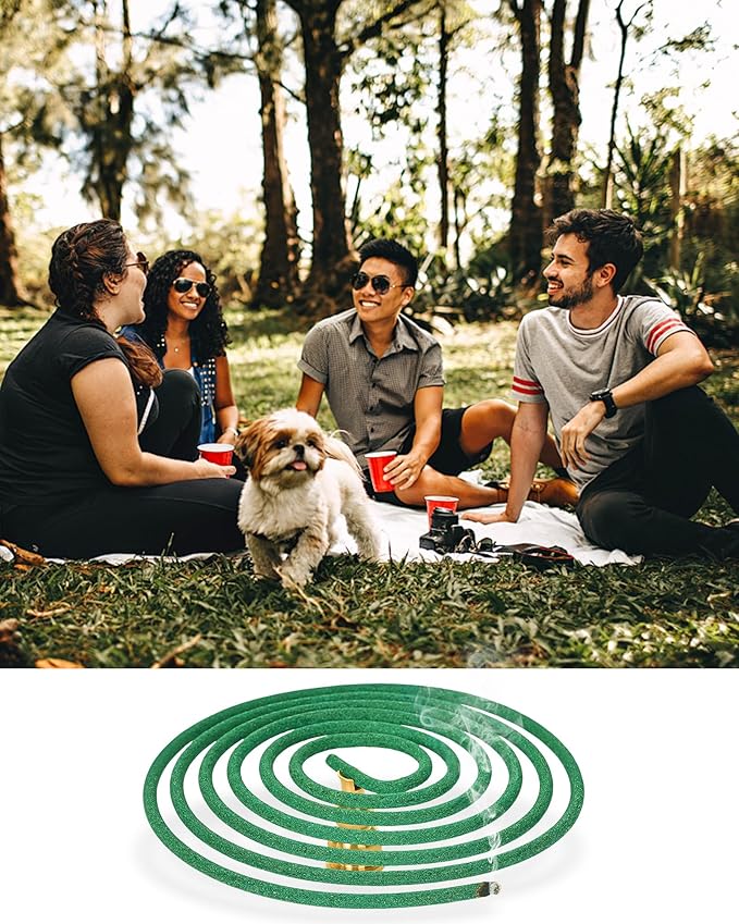 Citronella Incense Coils Outdoor - Each Burns for 5-7 Hours (Contains 48 coils & 2 Stands)