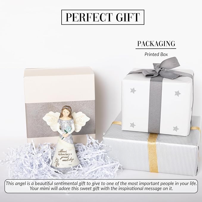 Pavilion - Mimi My Love for You Grows Each Day - 5.5" Angel Figurine Religious God Jesus Christ Grandma Grandmother Gift from Grandkids Granddaughter Grandson Home Decor Present