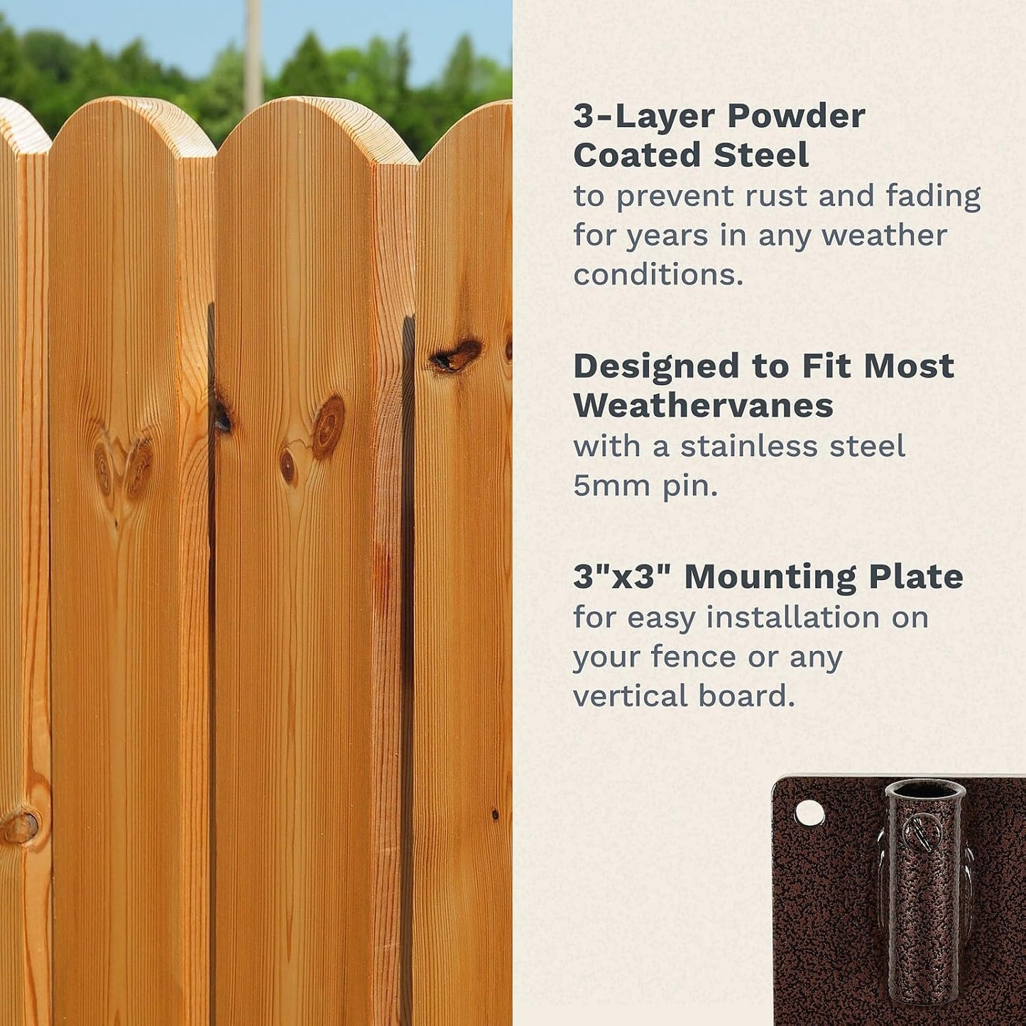 EZ Vane Birdhouse Weathervane — Post Mount, Wind Cups, Antique Copper Finish, Steel with Durable Triple Powder Coating, Handcrafted in USA