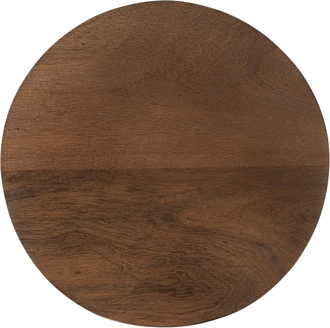 Kate and Laurel Reid Modern Wooden Ribbed Drink Table; 10 x 10 x 22; Walnut Brown; Solid Wood Mini Table for Use as Pedestal Plant Stand Indoors or Small Nightstand Option