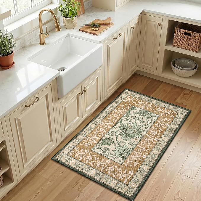 GarveeHome Leaves Floral Area Rug