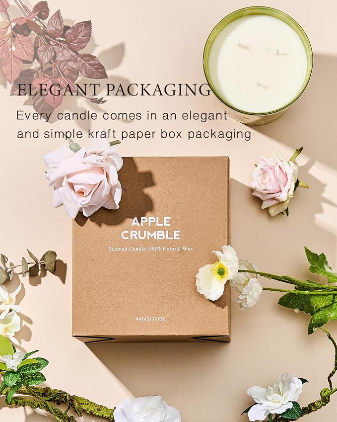 M&SENSE Orange Goji Soy Candle, 35oz 3-Wick, Summer Refresh Scent | 150H Long Burn, Non-Toxic, Large Jar, Stress Relief Home Fragrance, Relaxation, Citrus Burst Housewarming Gift