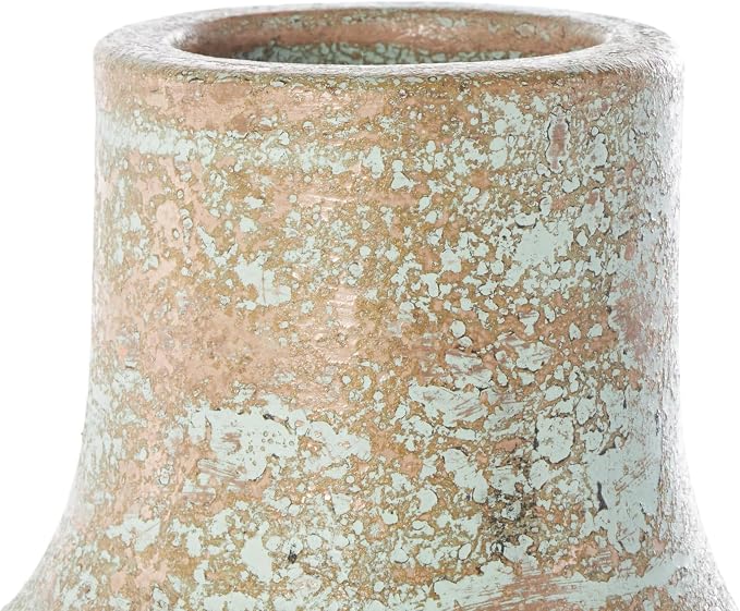 Deco 79 Ceramic Decorative Vase Antique Style Textured Patina Centerpiece Vase, Flower Vase for Home Decoration 10" x 10" x 20", Brown