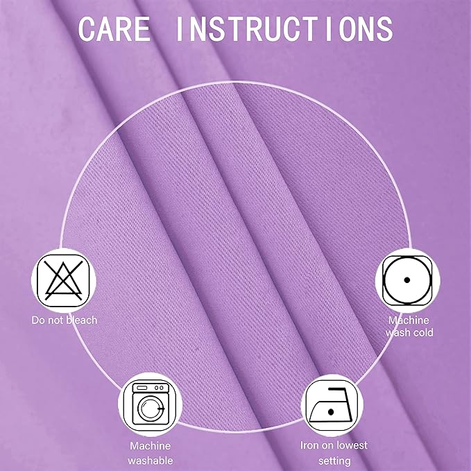 LEMOMO Blackout Curtains 66 x 95 inch/Lavender Curtains Set of 2 Panels/Thermal Insulated Room Darkening Bedroom Curtains