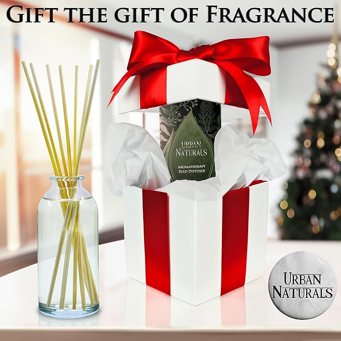 Urban Naturals Gingerbread Cookie Reed Diffuser Set - Warm Vanilla, Nutmeg, Cinnamon & Ginger - Made in the USA