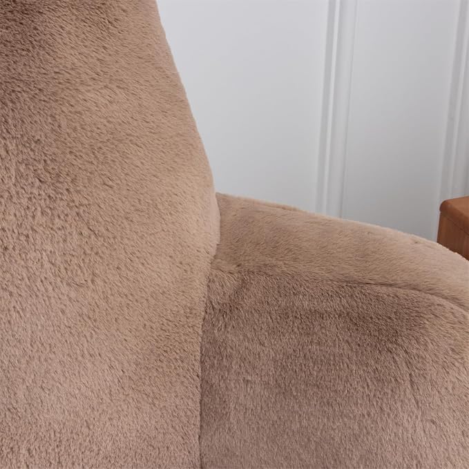 A Nice Night Faux Fur Reading Pillow Bed Wedge Large Adult Children Backrest with Arms Back Support for Sitting Up in Bed/Couch for Bedrest,Khaki
