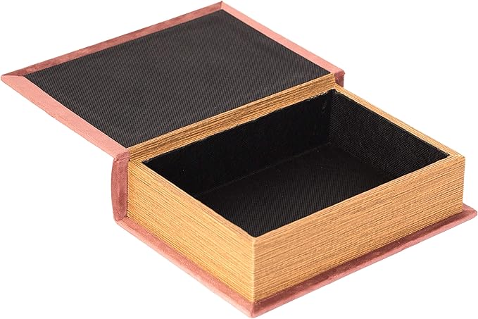 Decorative Vintage Book Shaped Trinket Storage Box - Brown