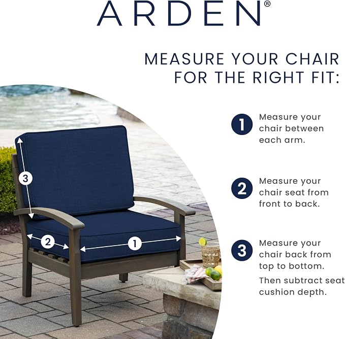 Arden 19 x 19 Luxury Foam Outdoor Double Welted Dining Seat Cushion, Made with PROFOAM, Performance Fabric, Rain-Proof, Fade Resistant, Heathered Taupe Woven Solid