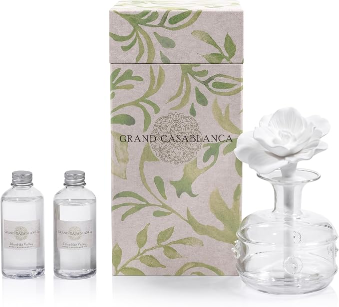 Zodax Grand Casablanca Porcelain Oil Diffuser - 6.76 oz -Lily of the Valley