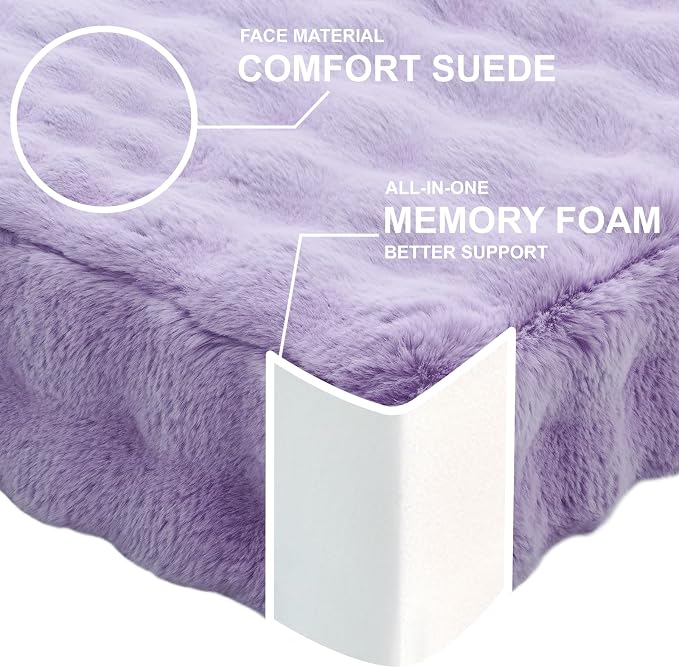 JKMAX 2 Pcs High Density Foam Floor Pillow - Upgraded Large Pillows Seating for Adults - Outdoor Floor Cushion with Soft Tufted Cover - Yoga Pillows for Sitting On Floor - 22 Inch Light Purple