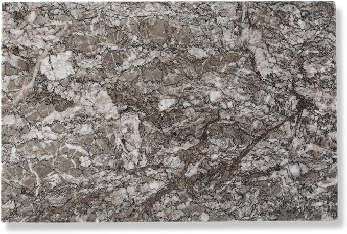 Koville Natural Marble Cutting Board for Kitchen Pastry Bread, 12" x 8" Real Stone Slab Marble Cheese Board for Counter, Decorative Boards Serving Boards for Home Kitchen(Morocco-Zagora Gray)