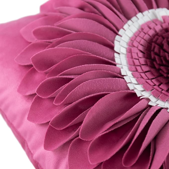 OiseauVoler 3D Sunflower Throw Pillow Cover Decorative Handmade Cushion Cover Case for Home Sofa Car Bed Room Decor 18 x 18 Inch