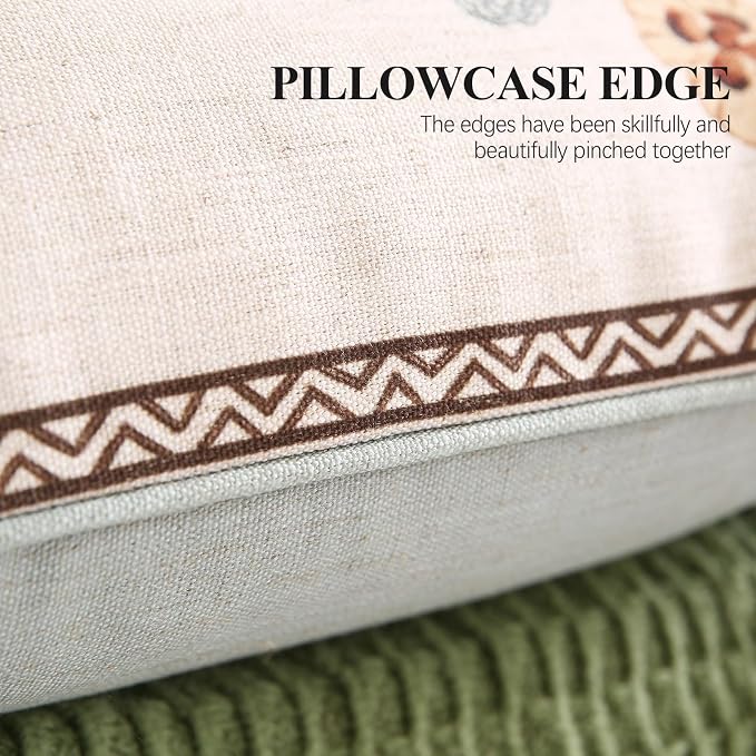 ISAENNE Designer Vintage Linen Throw Pillow Cover,18"x18"-Serenity D | French French Elegant Square Decor Pillow Cover,Concealed Zipper Design,Light Beige,Sofa,Bedroom,Living Room,Chairs