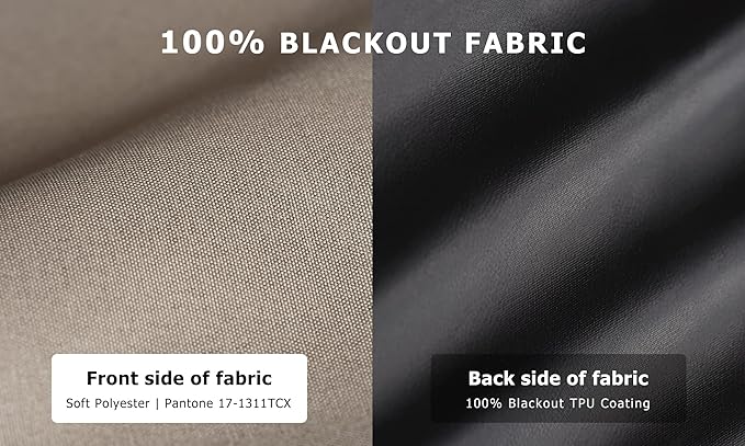 LazBlinds 100% Blackout Roller Shades, No Tools No Drill Cordless Blinds for Windows, Thermal Insulated UV Protection Privacy Window Shades for Bedroom (48''W x 72''H, Taupe)