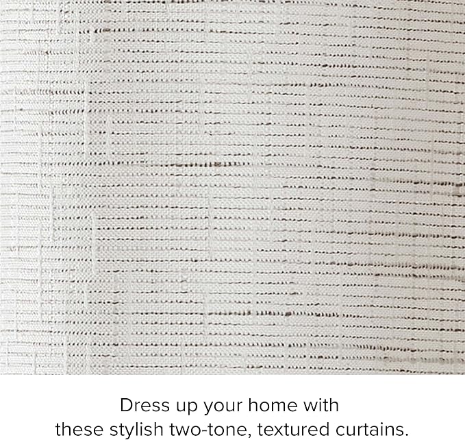Lucky Brand – Sierra Textured Light Filtering Curtains |Window Panel Curtains | Faux Linen Drapes | Set of 2 Panels | Semi Sheer | Machine Washable | Measures 52" x 96" | Taupe