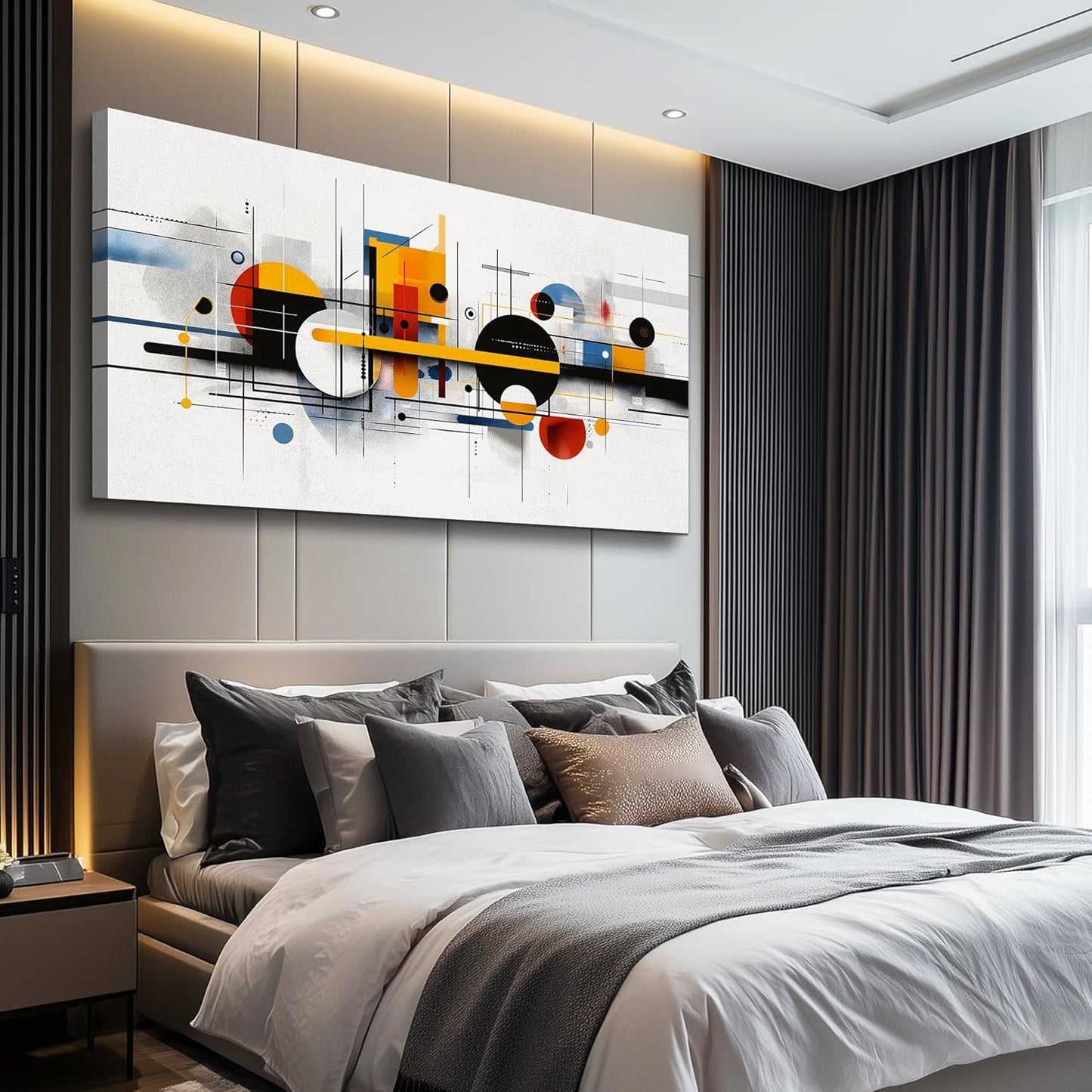 Canvas Wall Art for Living Room Wall Decor for Bedroom Office Wall Decoration Color Line Painting Artwork Room Aesthetic Home Decor 20x40 in